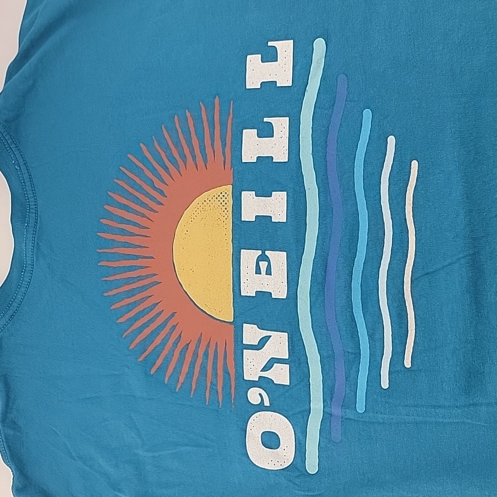 O'Neill Surf T Shirt Mens Large Blue Graphic Sunset Wave Short Sleeve Tee - Picture 3 of 8